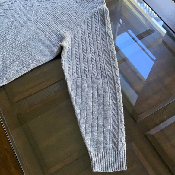 DANIEL CREMIEUX Gray Heather SPECKLED Merino Wool Crew Neck Sweater - Picture 5 of 7